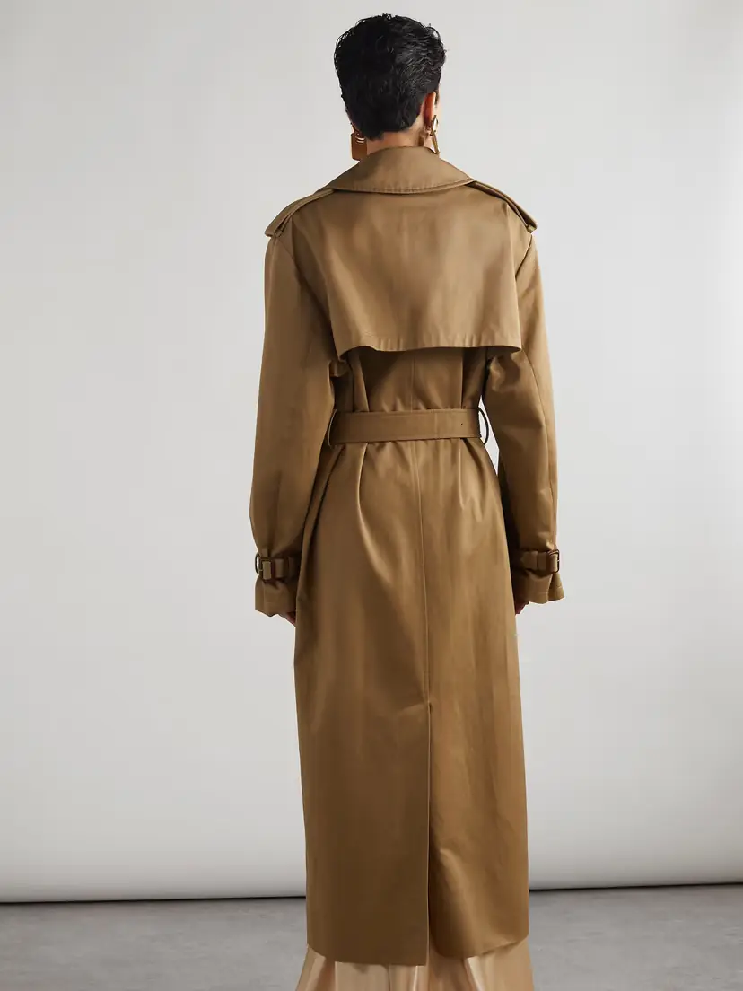 Saint Laurent Oversized Belted Cotton-twill Trench Coat | Thumbnail 4
