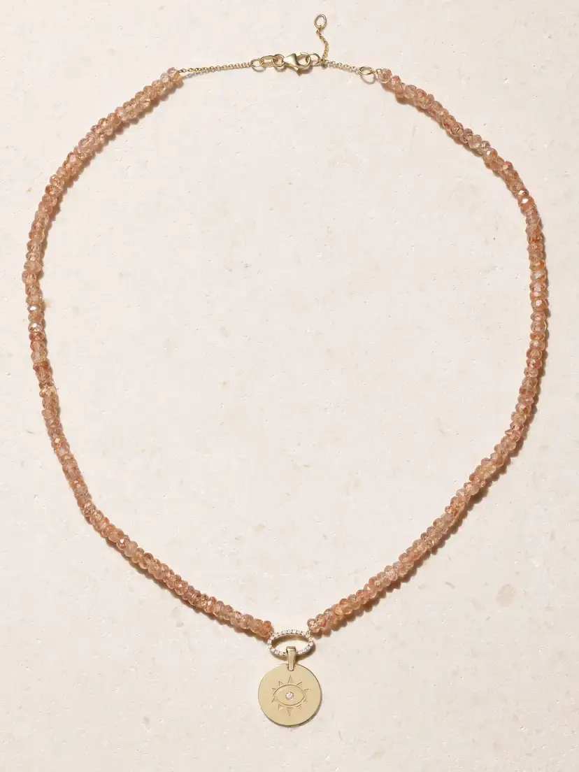 Diane Kordas Evil Eye 14-karat Gold, Zircon And Diamond Necklace | Thumbnail 4