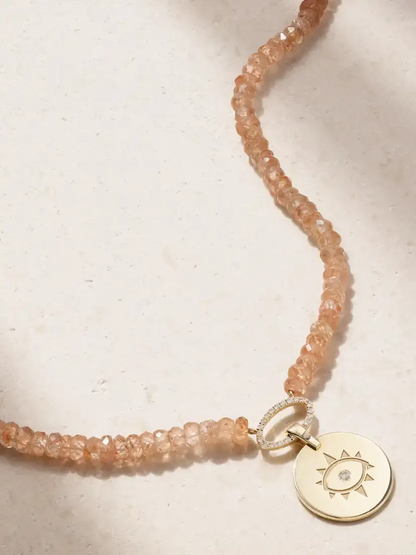 Diane Kordas Evil Eye 14-karat Gold, Zircon And Diamond Necklace | Image 1 Diane Kordas Evil Eye 14-karat Gold, Zircon And Diamond Necklace | Image 1