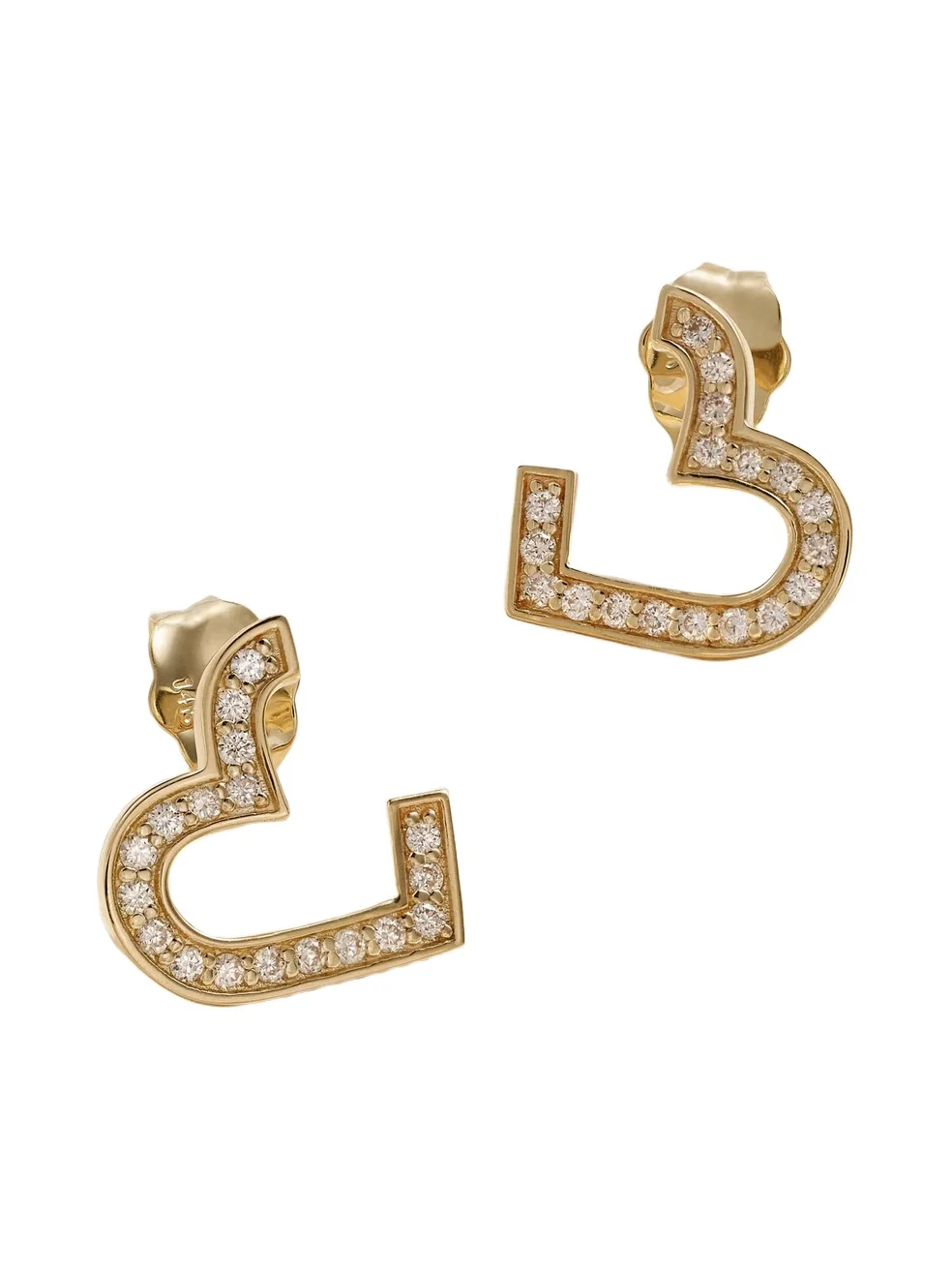 Small Heart 14-karat Gold Diamond Earrings Small Heart 14-karat Gold Diamond Earrings