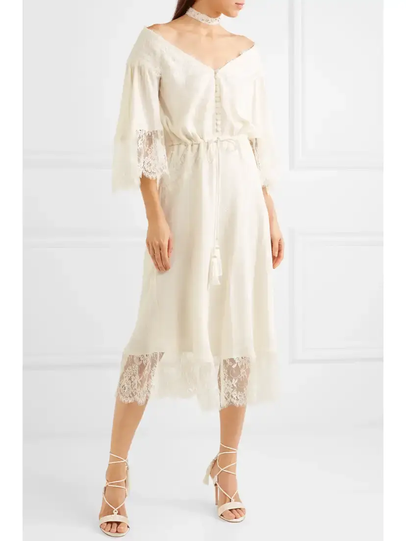 Etro Lace-paneled Silk-jacquard Midi Dress | Thumbnail 3 Etro Lace-paneled Silk-jacquard Midi Dress | Thumbnail 3