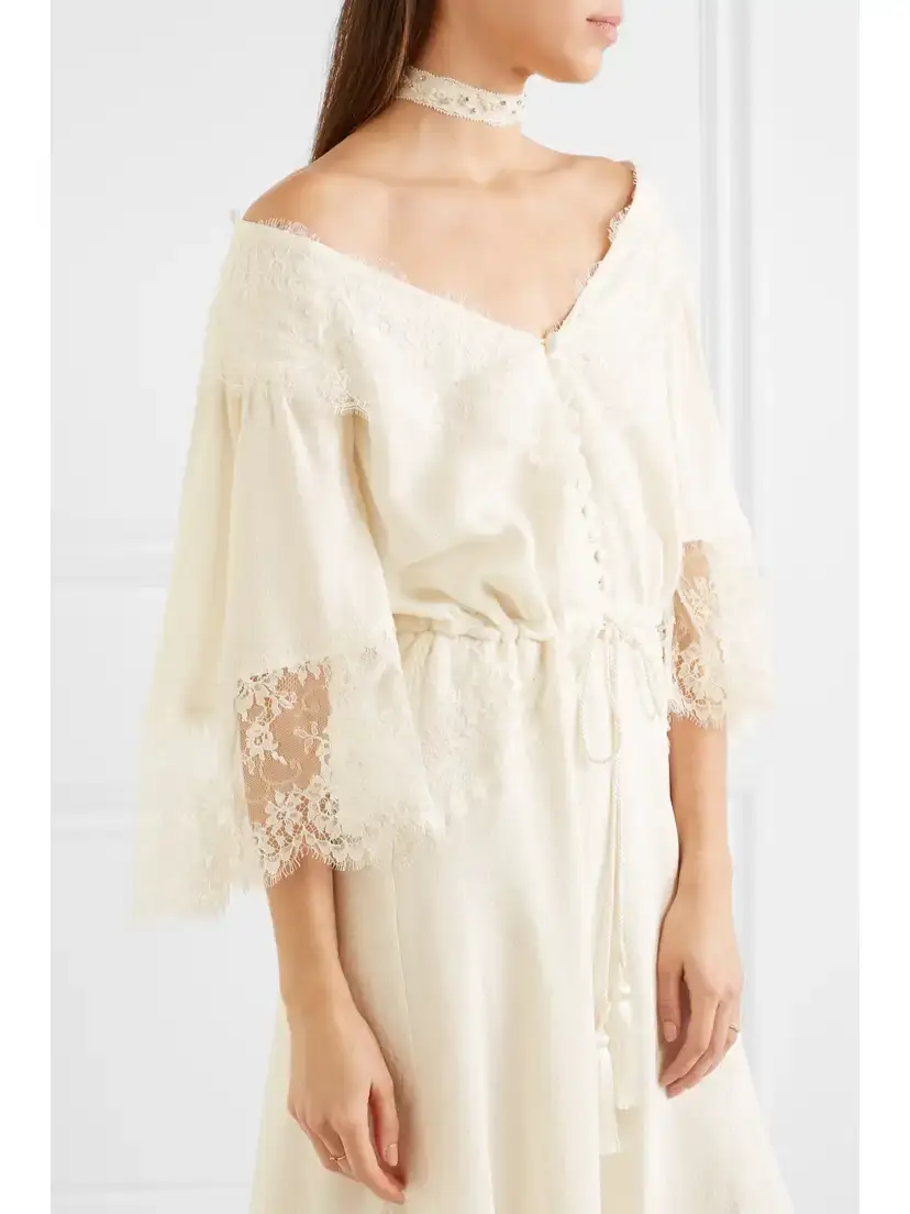 Etro Lace-paneled Silk-jacquard Midi Dress | Thumbnail 6 Etro Lace-paneled Silk-jacquard Midi Dress | Thumbnail 6
