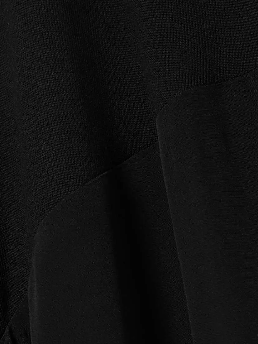 Victoria Beckham Henley Asymmetric Paneled Wool And Jersey Dress | Thumbnail 4