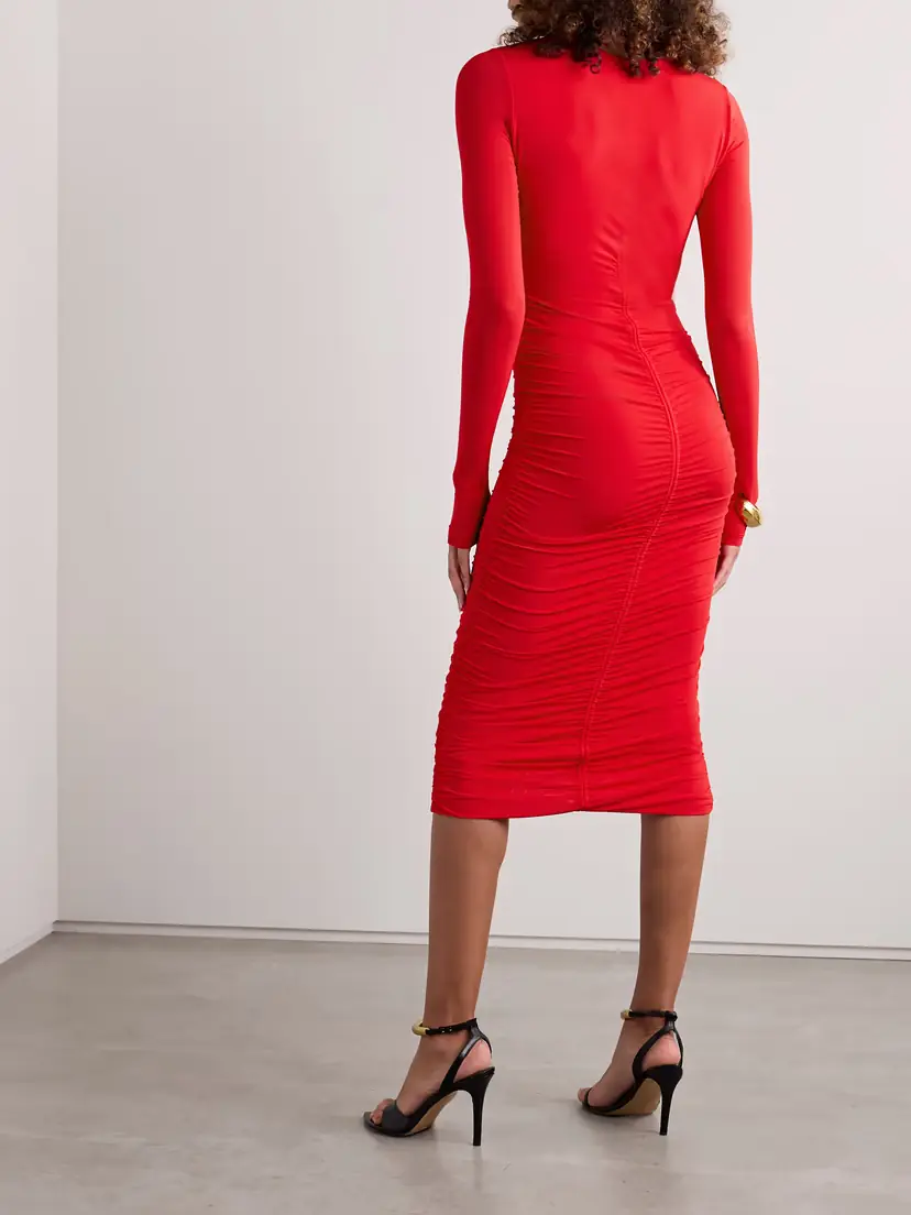 Isabel Marant Volgane Cutout Ruched Stretch-jersey Midi Dress | Thumbnail 3
