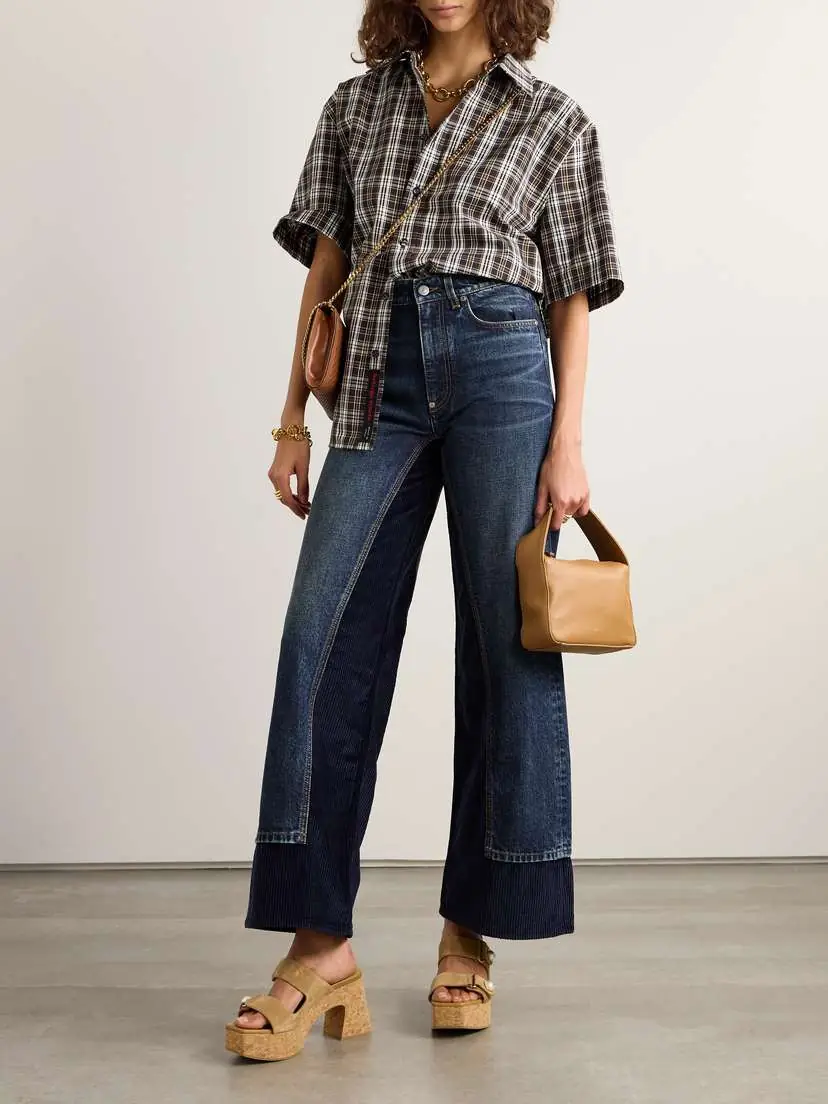 Stella McCartney Corduroy Trimmed High-rise Wide-leg Jeans | Thumbnail 2