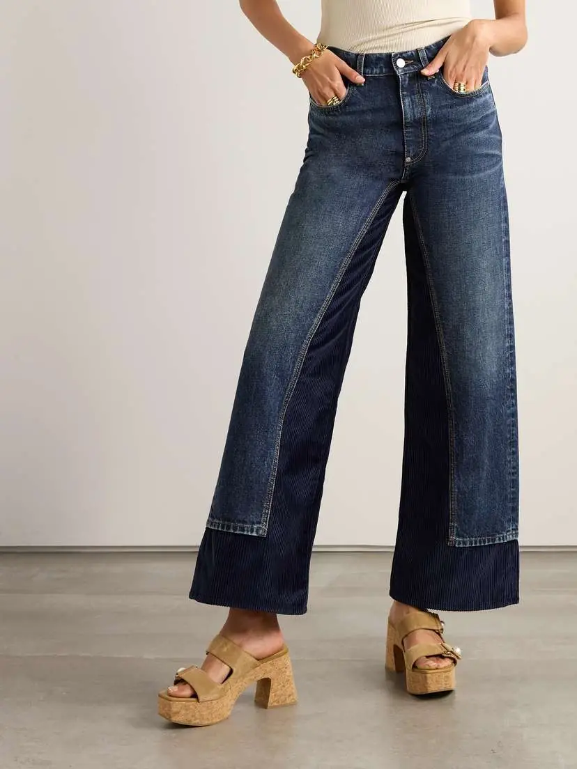 Stella McCartney Corduroy Trimmed High-rise Wide-leg Jeans | Thumbnail 3