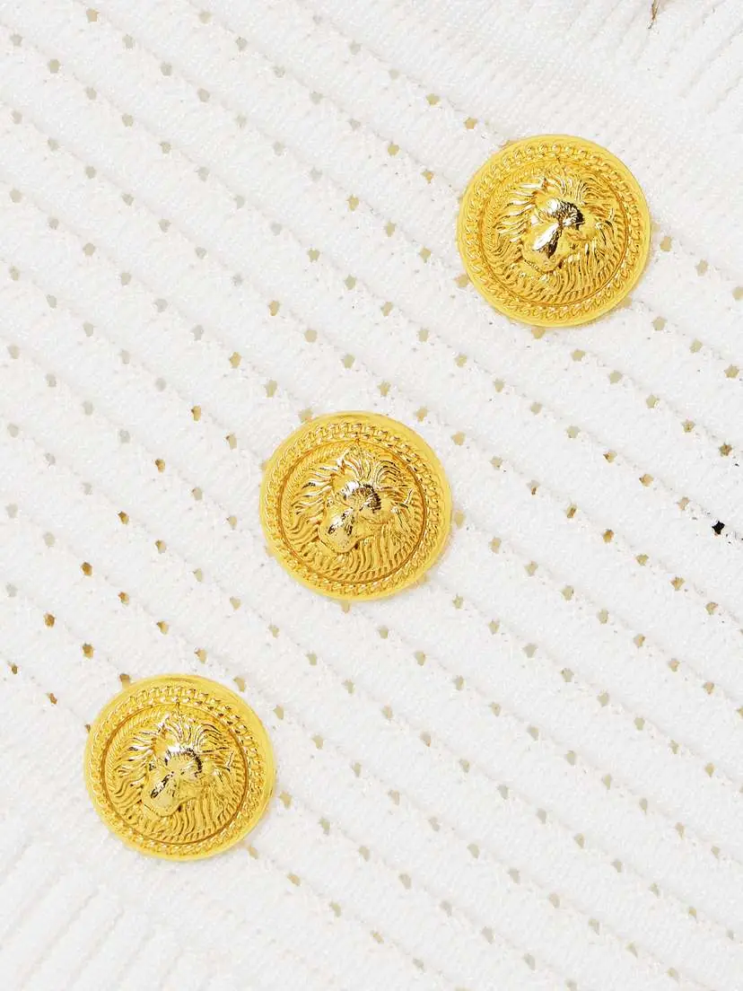 Balmain Button-embellished Knitted Mini Dress | Thumbnail 4