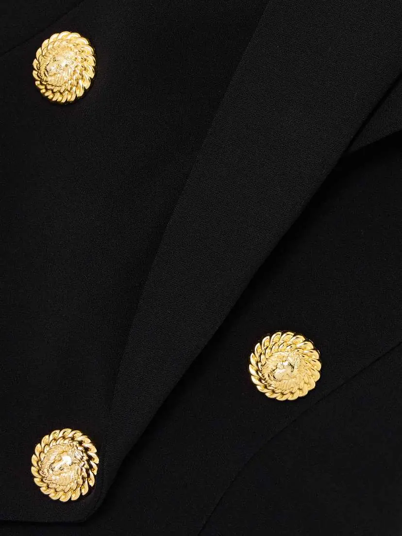 Balmain Halterneck Button-embellished Crepe Top | Thumbnail 4