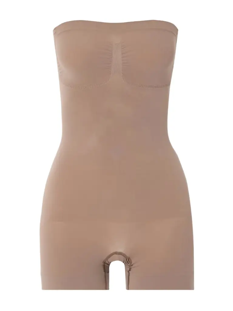 Skims Seamless Sculpt Strapless Shortie Bodysuit - Sienna | Image 1 Skims Seamless Sculpt Strapless Shortie Bodysuit - Sienna | Image 1