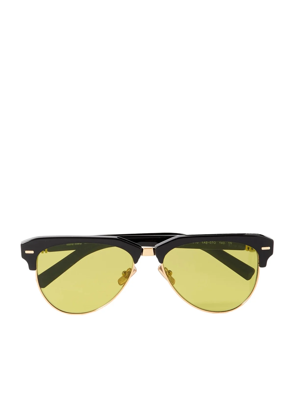 Miu Miu Eyewear Aviator-style Acetate And Gold-tone Sunglasses - Black