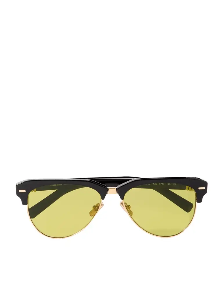 Miu Miu Eyewear Aviator-style Acetate And Gold-tone Sunglasses - Black