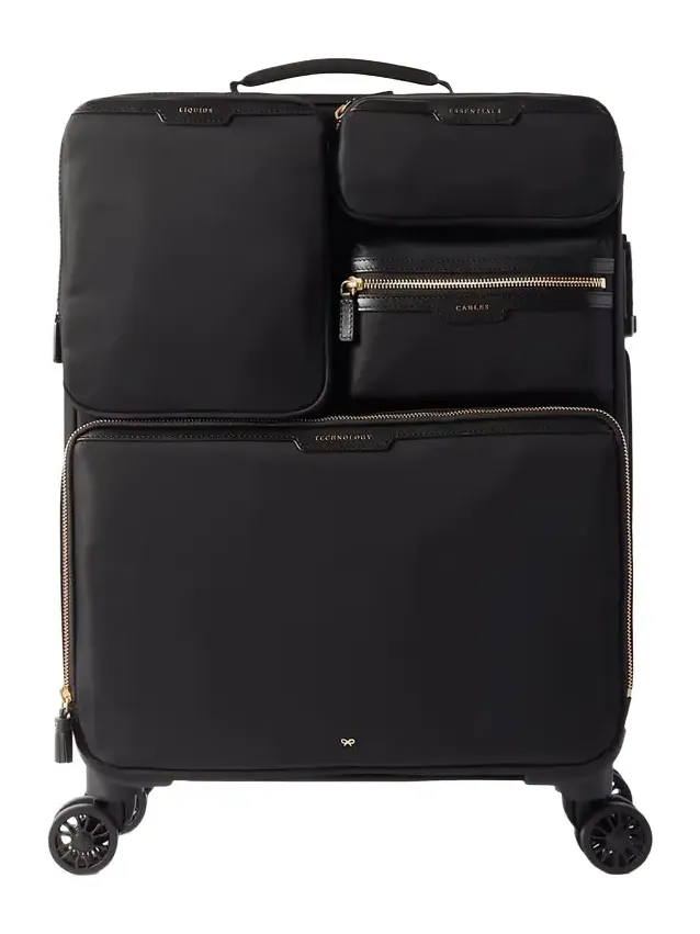 Shorthaul Trolley Leather-trimmed Econyl® Suitcase Shorthaul Trolley Leather-trimmed Econyl® Suitcase