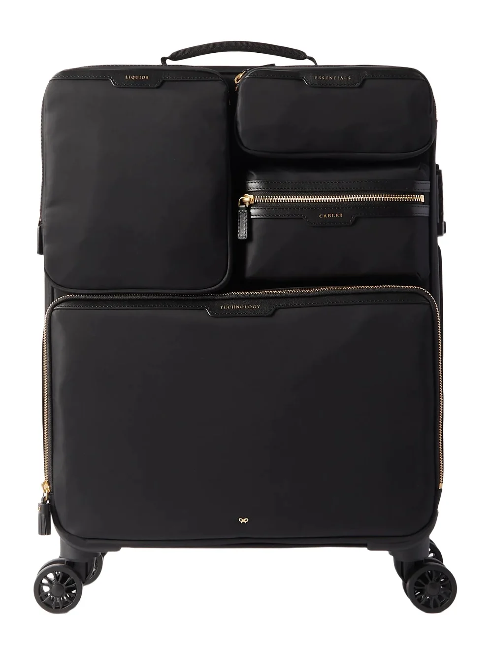 Anya Hindmarch Shorthaul Trolley Leather-trimmed Econyl® Suitcase