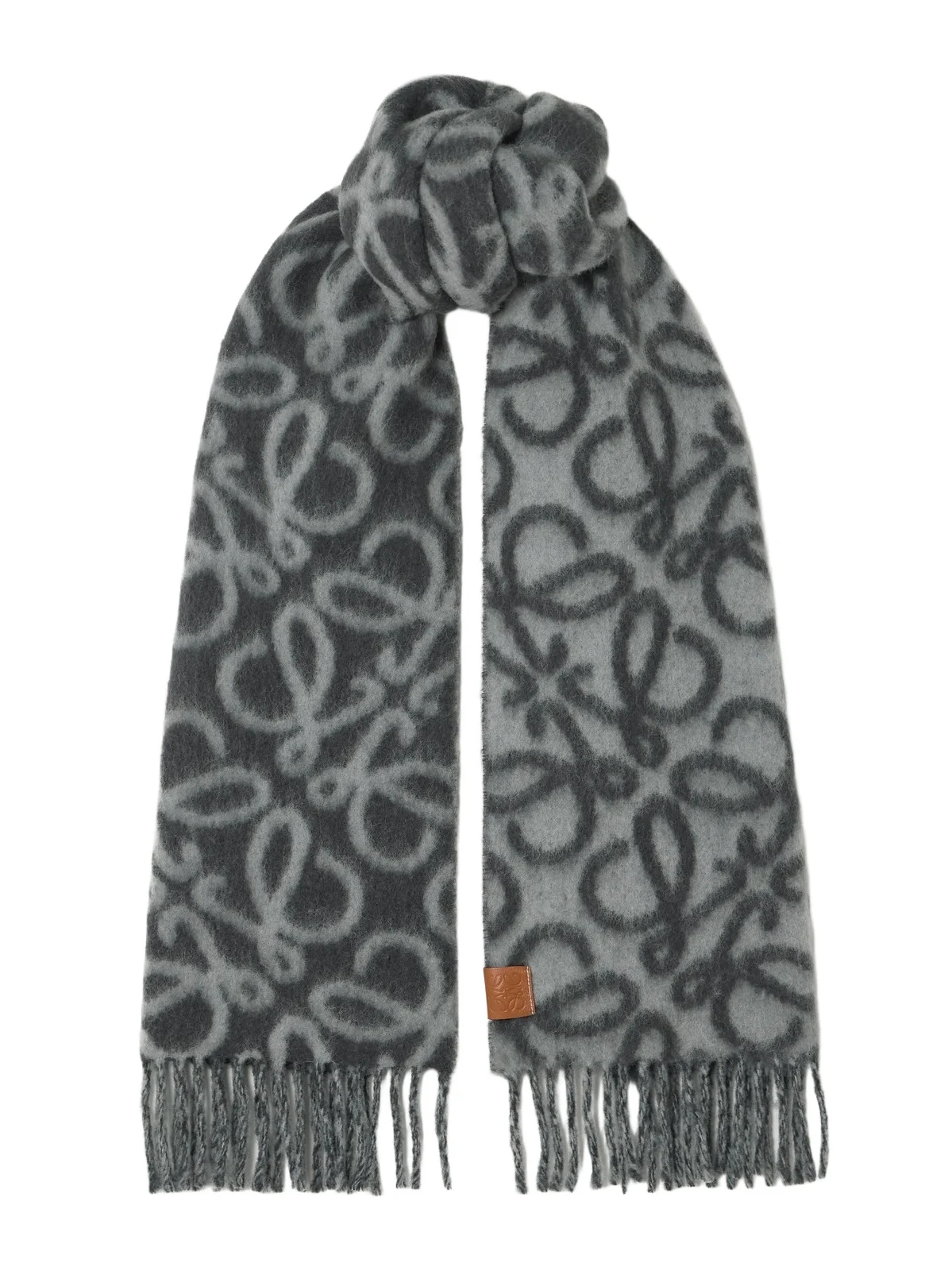 Loewe Fringed Jacquard-knit Scarf
