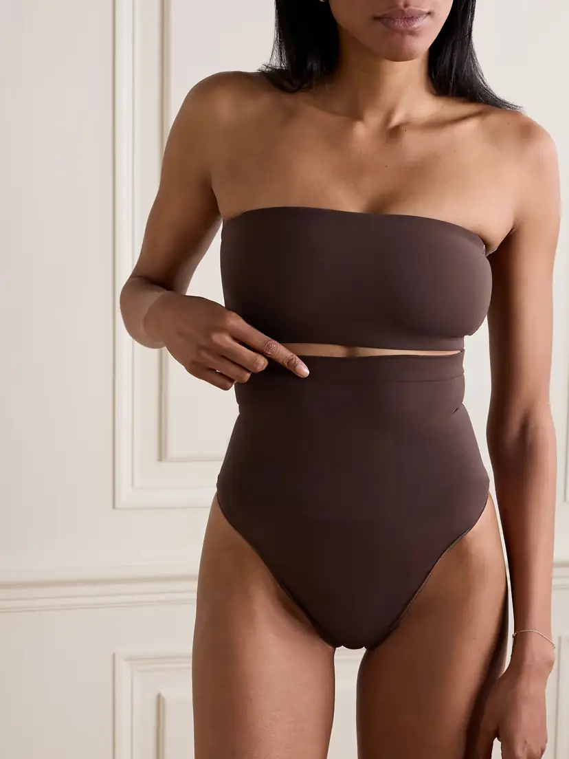 Skims Seamless Sculpt High-waisted Thong - Cocoa | Thumbnail 2