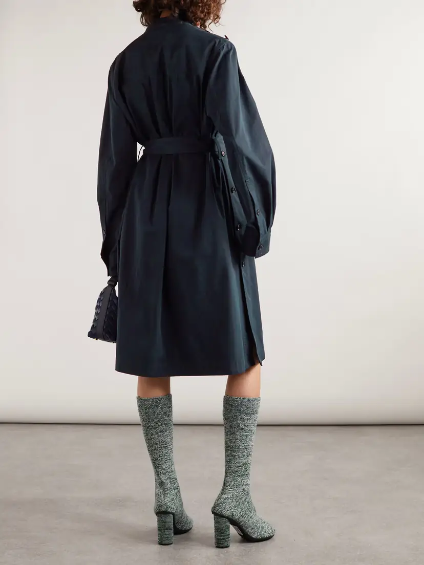 Bottega Veneta Belted Cotton-twill Midi Dress | Thumbnail 3