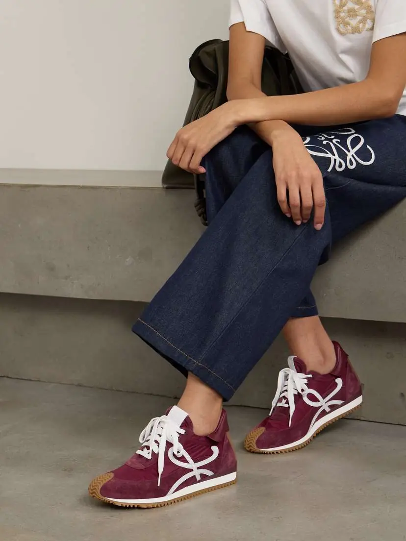 Loewe Flow Runner Leather-trimmed Shell And Brushed Suede Sneakers | Thumbnail 2