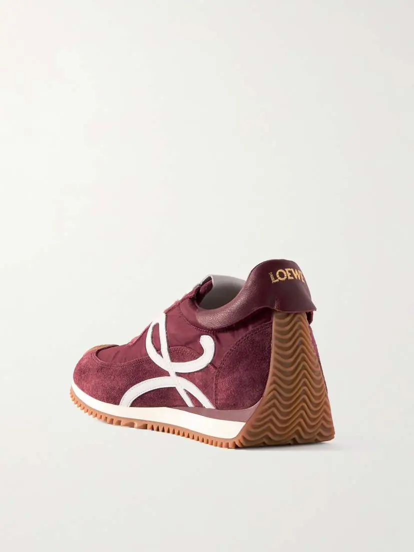 Loewe Flow Runner Leather-trimmed Shell And Brushed Suede Sneakers | Thumbnail 3
