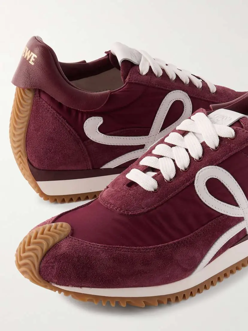 Loewe Flow Runner Leather-trimmed Shell And Brushed Suede Sneakers | Thumbnail 4