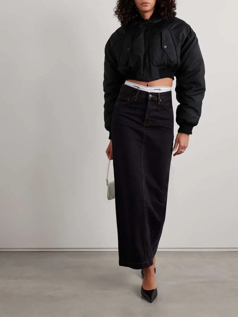 Wardrobe.NYC Cropped Reversible Quilted Padded Shell Bomber Jacket | Thumbnail 2