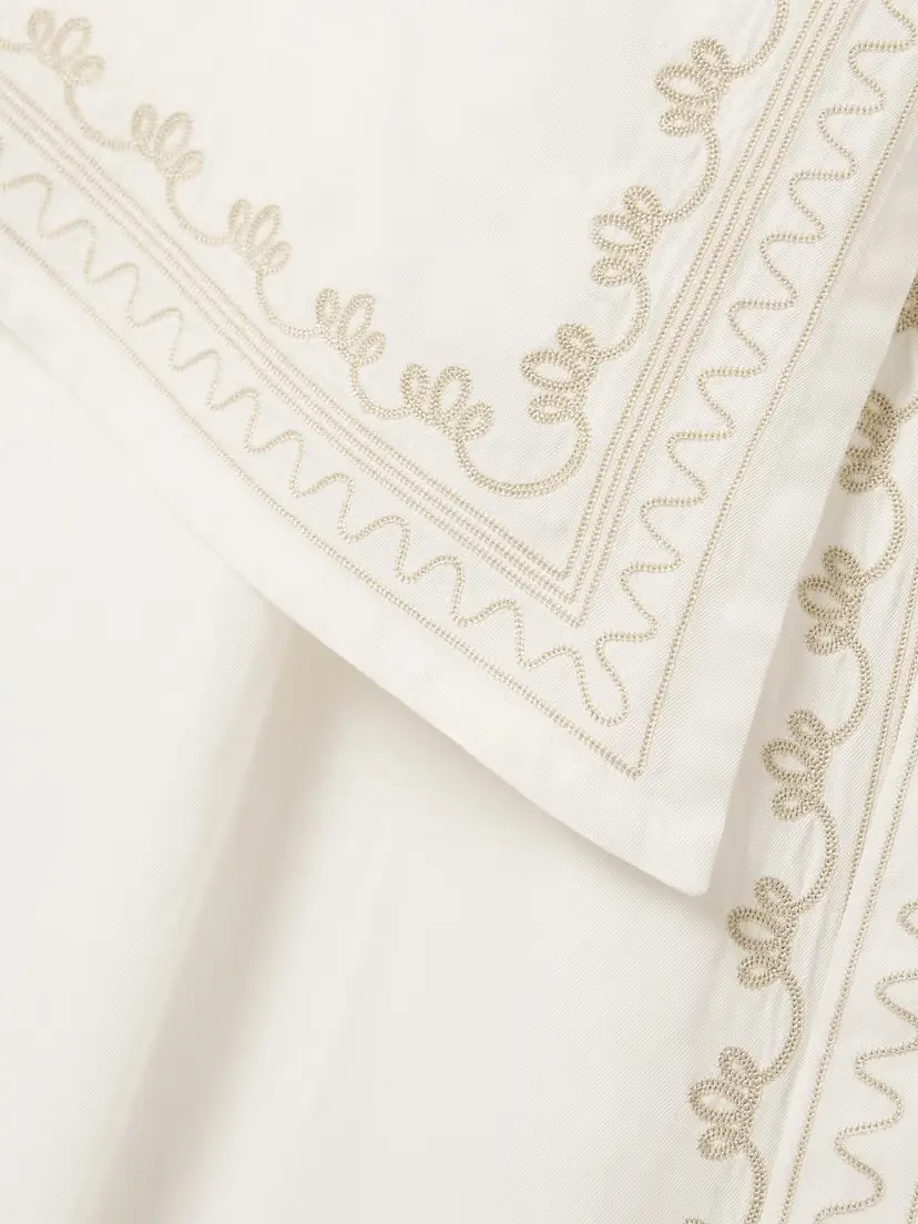 Rabanne Embroidered Layered Twill Midi Dress | Thumbnail 4