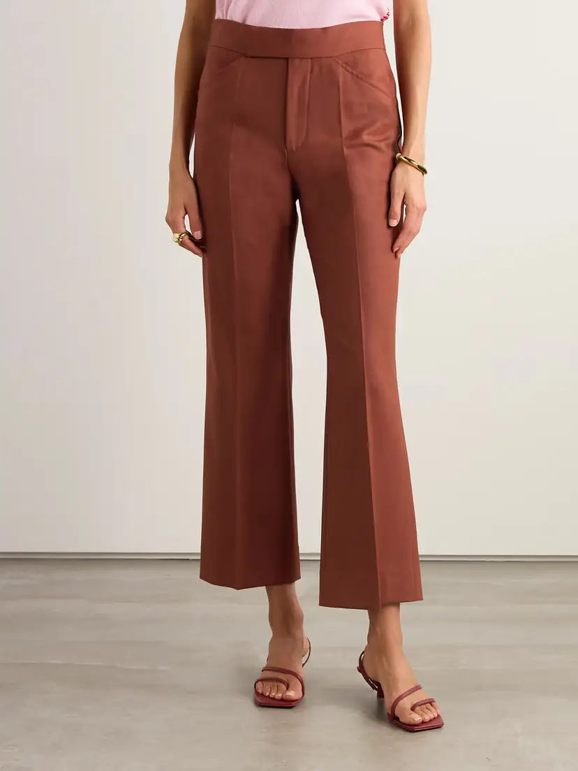 Victoria Beckham Twill Flared Pants | Thumbnail 3
