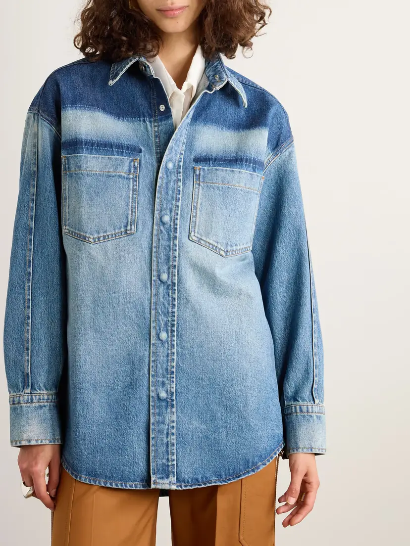 Victoria Beckham Oversized Denim Shirt | Thumbnail 3 Victoria Beckham Oversized Denim Shirt | Thumbnail 3
