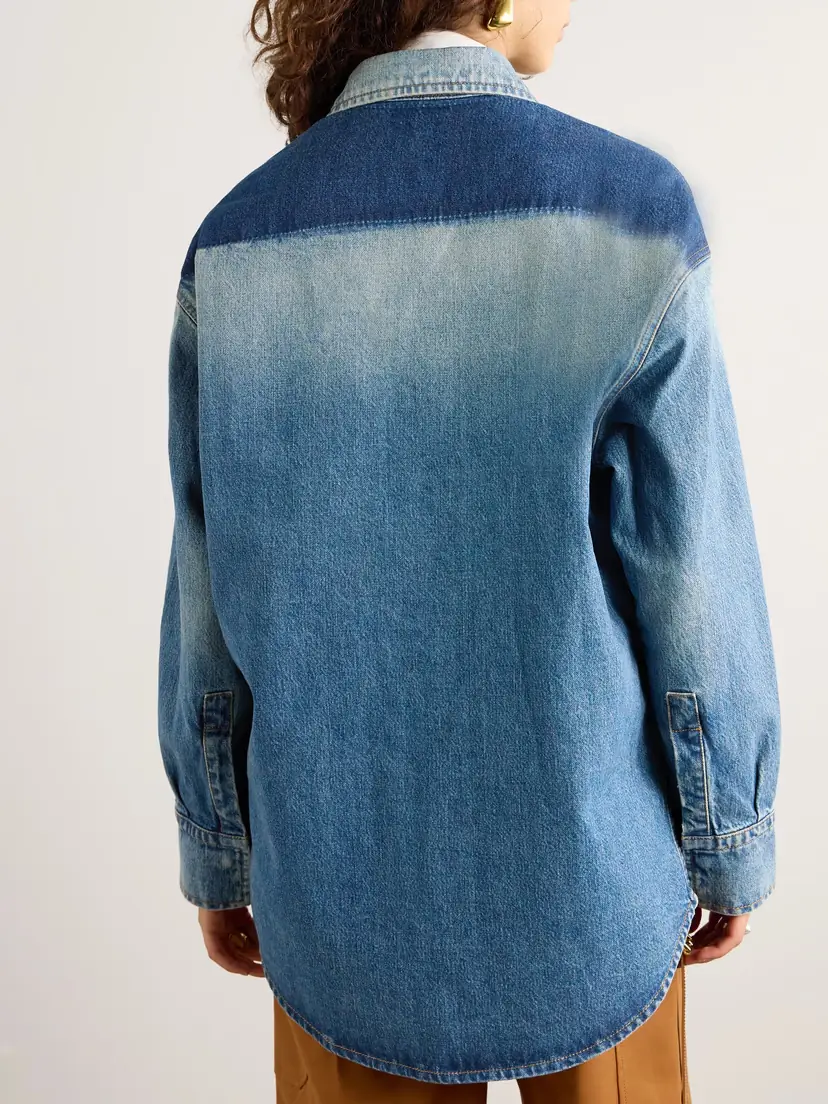 Victoria Beckham Oversized Denim Shirt | Thumbnail 4 Victoria Beckham Oversized Denim Shirt | Thumbnail 4