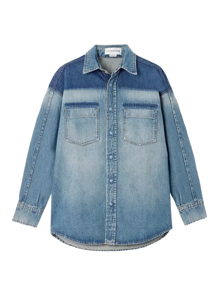 Victoria Beckham Oversized Denim Shirt | Thumbnail 1 Victoria Beckham Oversized Denim Shirt | Thumbnail 1