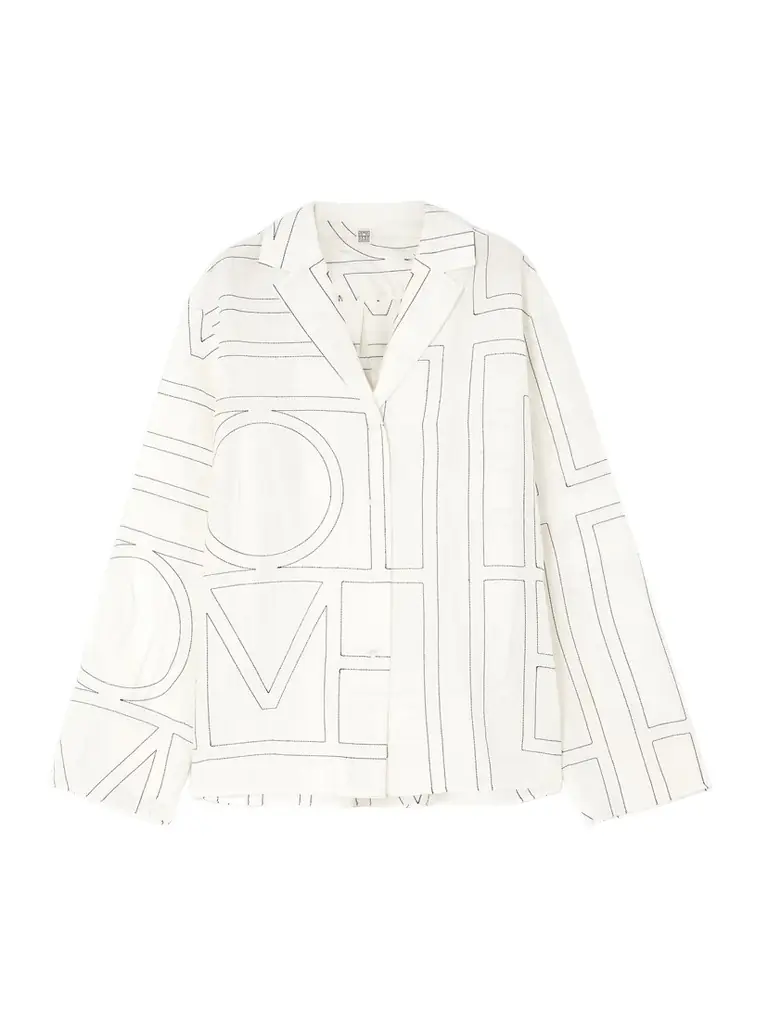 Embroidered Organic Cotton And Silk-blend Shirt