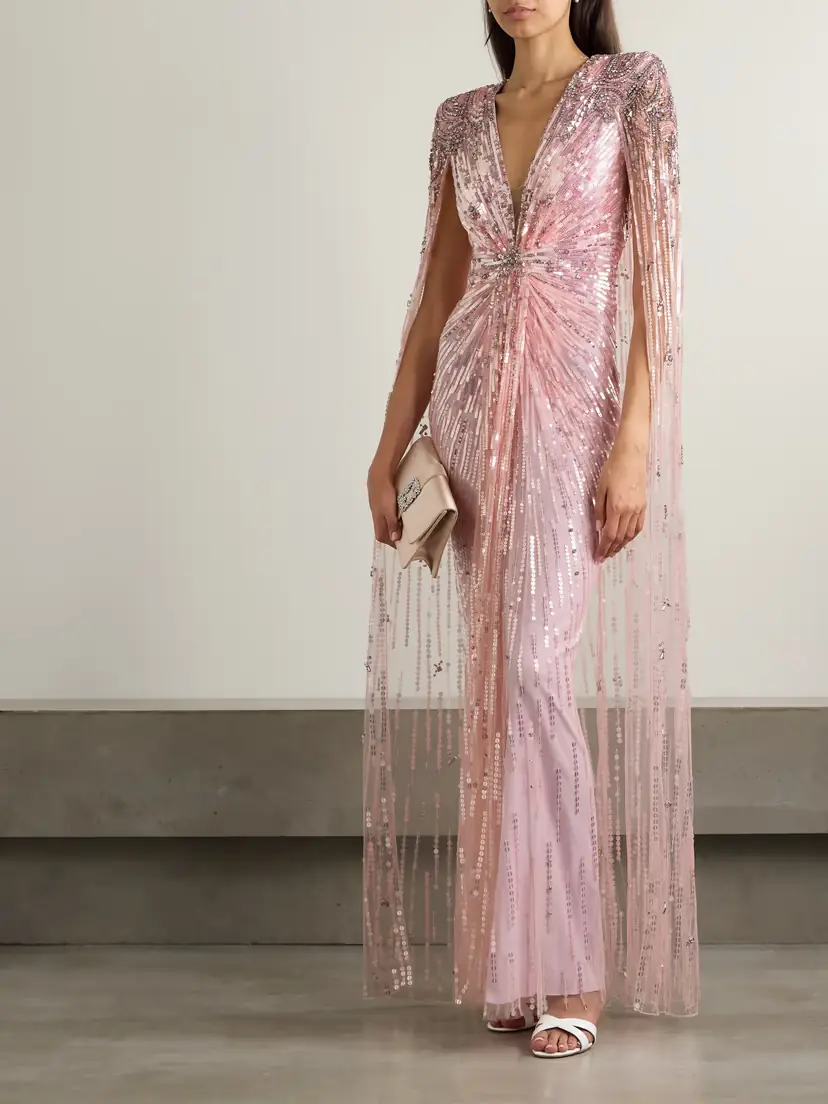 Jenny Packham Gold Rush Embellished Cape-effect Tulle Gown | Thumbnail 2 Jenny Packham Gold Rush Embellished Cape-effect Tulle Gown | Thumbnail 2
