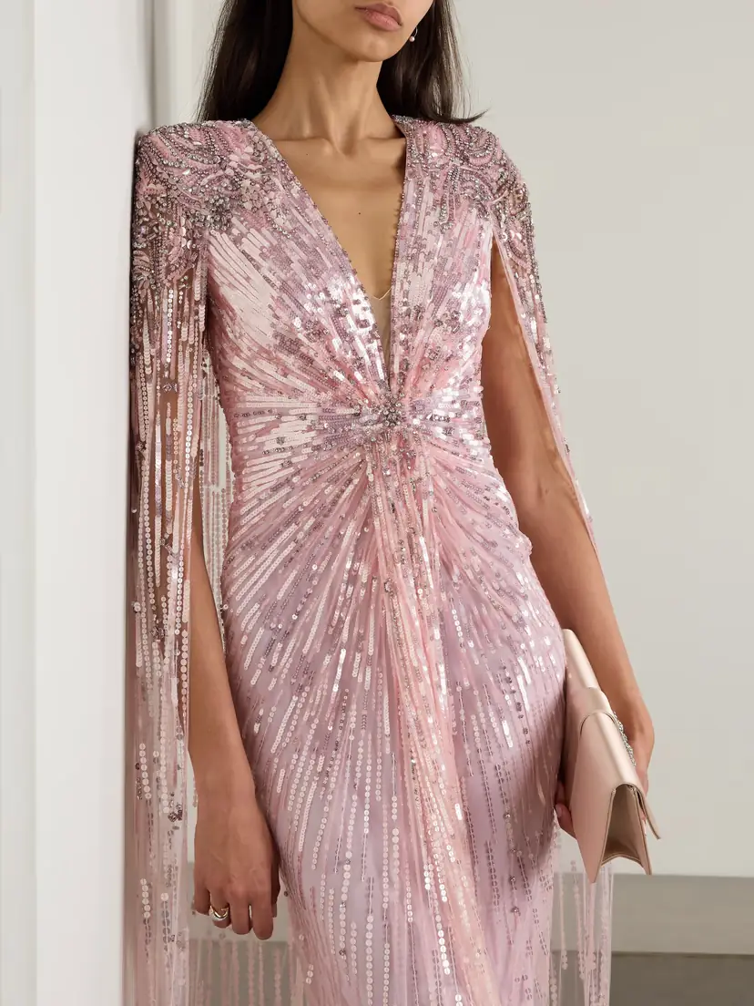 Jenny Packham Gold Rush Embellished Cape-effect Tulle Gown | Thumbnail 3 Jenny Packham Gold Rush Embellished Cape-effect Tulle Gown | Thumbnail 3