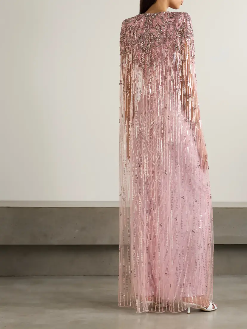 Jenny Packham Gold Rush Embellished Cape-effect Tulle Gown | Thumbnail 4 Jenny Packham Gold Rush Embellished Cape-effect Tulle Gown | Thumbnail 4