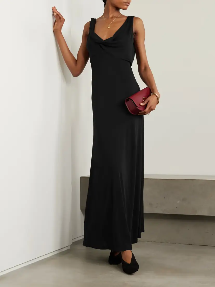 TOTEME Twisted Draped Satin Maxi Dress | Thumbnail 2