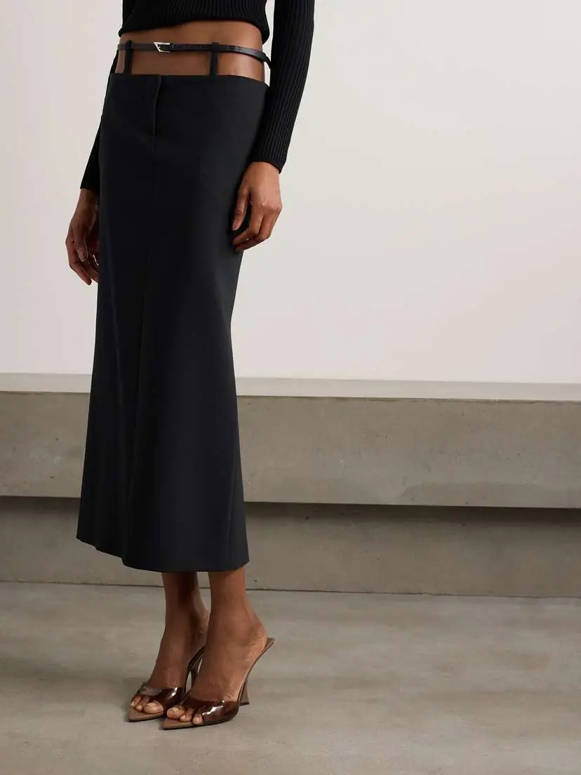 The Attico Belted Cutout Cady Midi Skirt | Thumbnail 3