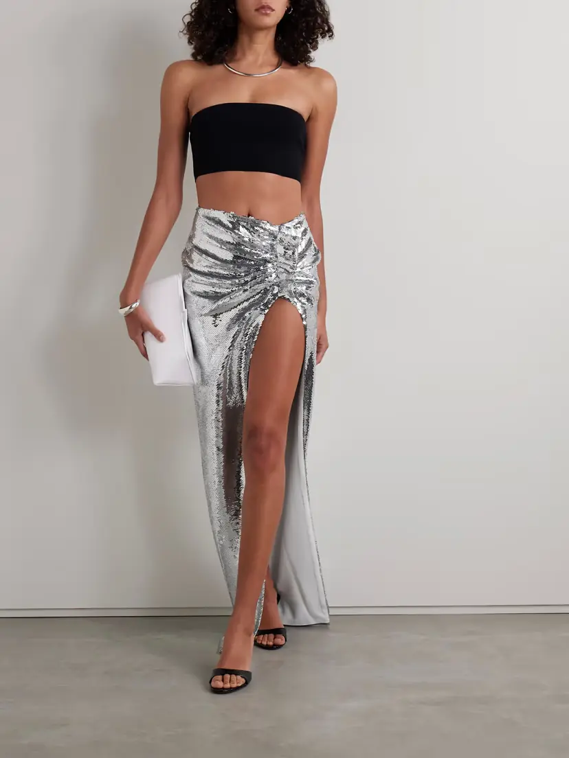 Mônot Mia Gathered Sequined Tulle Maxi Skirt | Thumbnail 2 Mônot Mia Gathered Sequined Tulle Maxi Skirt | Thumbnail 2