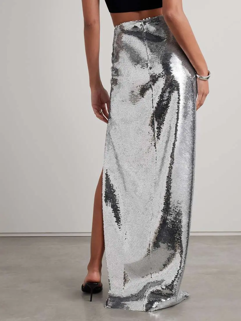 Mônot Mia Gathered Sequined Tulle Maxi Skirt | Thumbnail 3 Mônot Mia Gathered Sequined Tulle Maxi Skirt | Thumbnail 3
