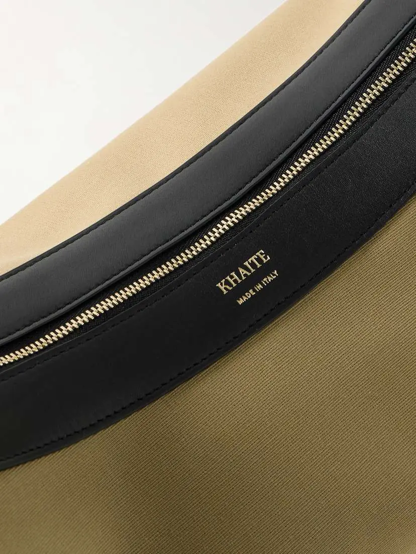 Khaite Augustina Leather-trimmed Canvas Shoulder Bag | Thumbnail 4