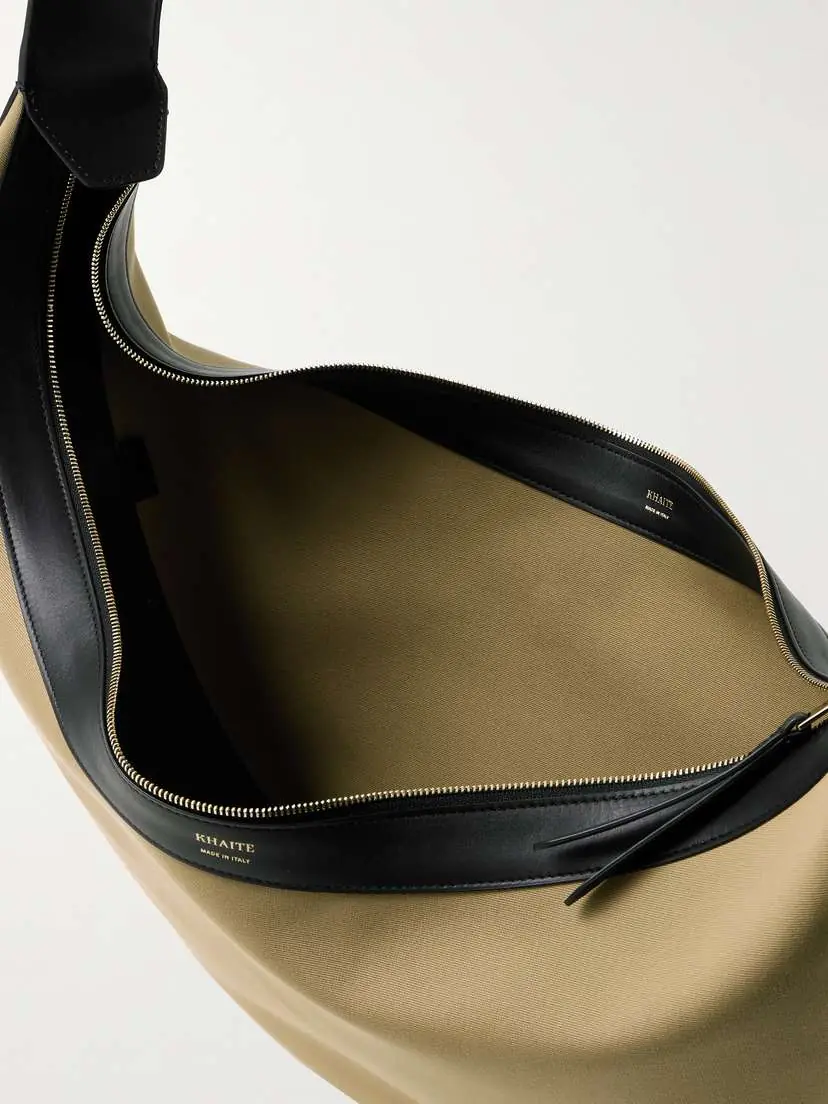 Khaite Augustina Leather-trimmed Canvas Shoulder Bag | Thumbnail 5