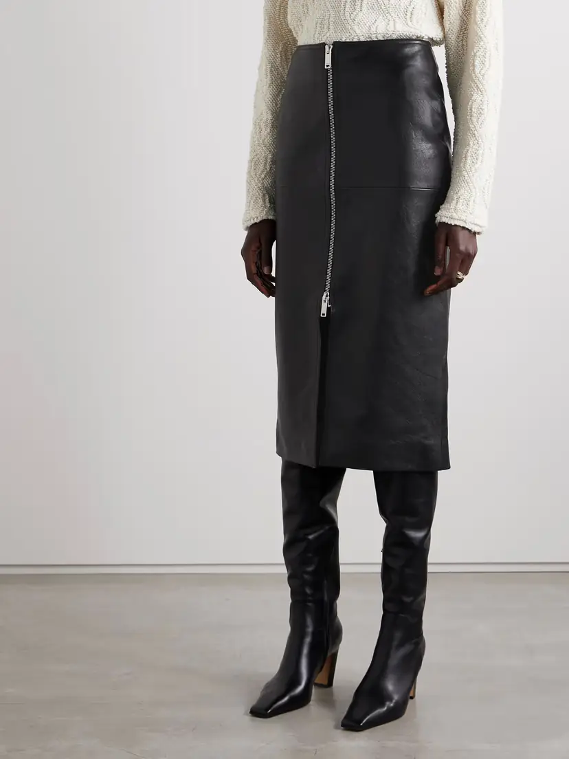 Isabel Marant Ediaz Paneled Leather Midi Skirt | Thumbnail 3 Isabel Marant Ediaz Paneled Leather Midi Skirt | Thumbnail 3