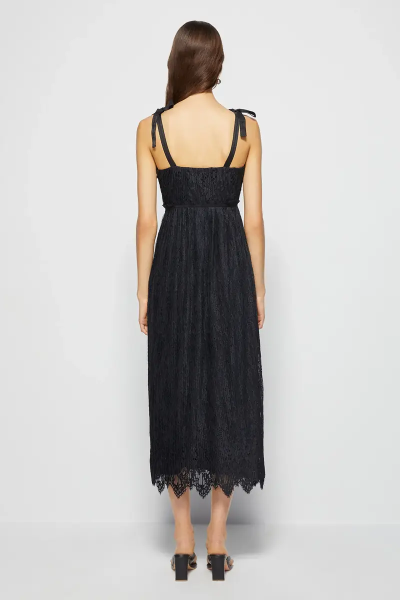Simkhai Bonnie Silk Lace Plisse Dress | Thumbnail 6