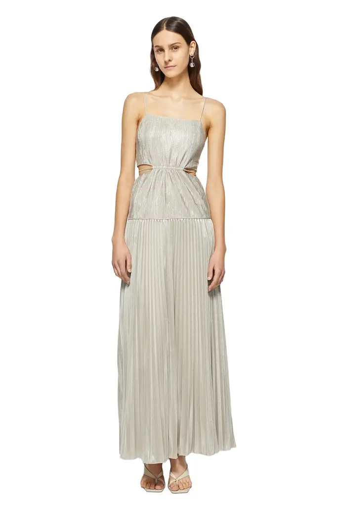 Simkhai Daisy Plisse Lame Dress