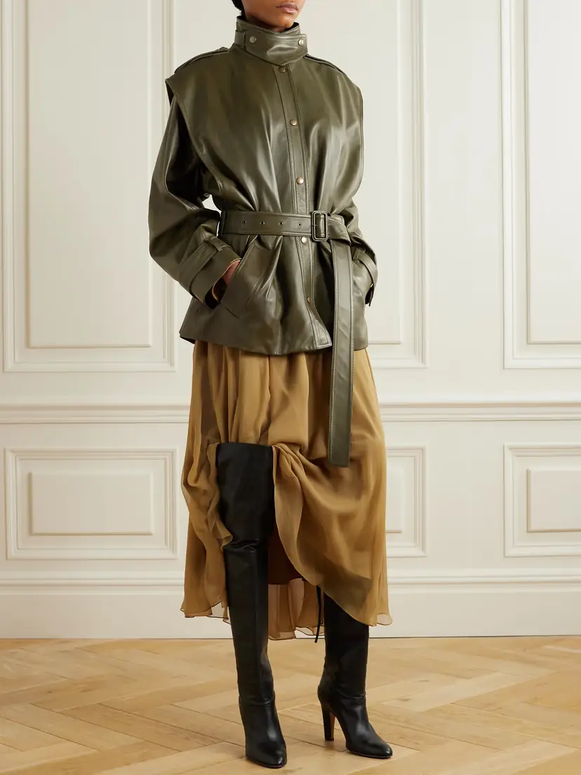 Chloé Belted Leather Jacket | Thumbnail 2 Chloé Belted Leather Jacket | Thumbnail 2