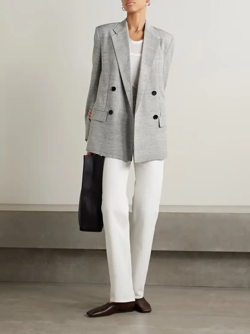 Proenza Schouler Hadley Double-breasted Mélange Woven Blazer | Thumbnail 4