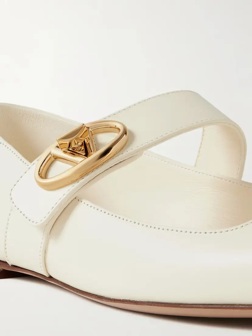 Valentino Garavani Vlogo Locker Leather Ballet Flats | Thumbnail 4 Valentino Garavani Vlogo Locker Leather Ballet Flats | Thumbnail 4