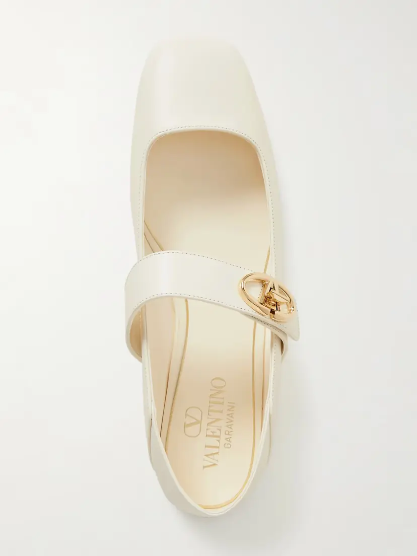Valentino Garavani Vlogo Locker Leather Ballet Flats | Thumbnail 5 Valentino Garavani Vlogo Locker Leather Ballet Flats | Thumbnail 5