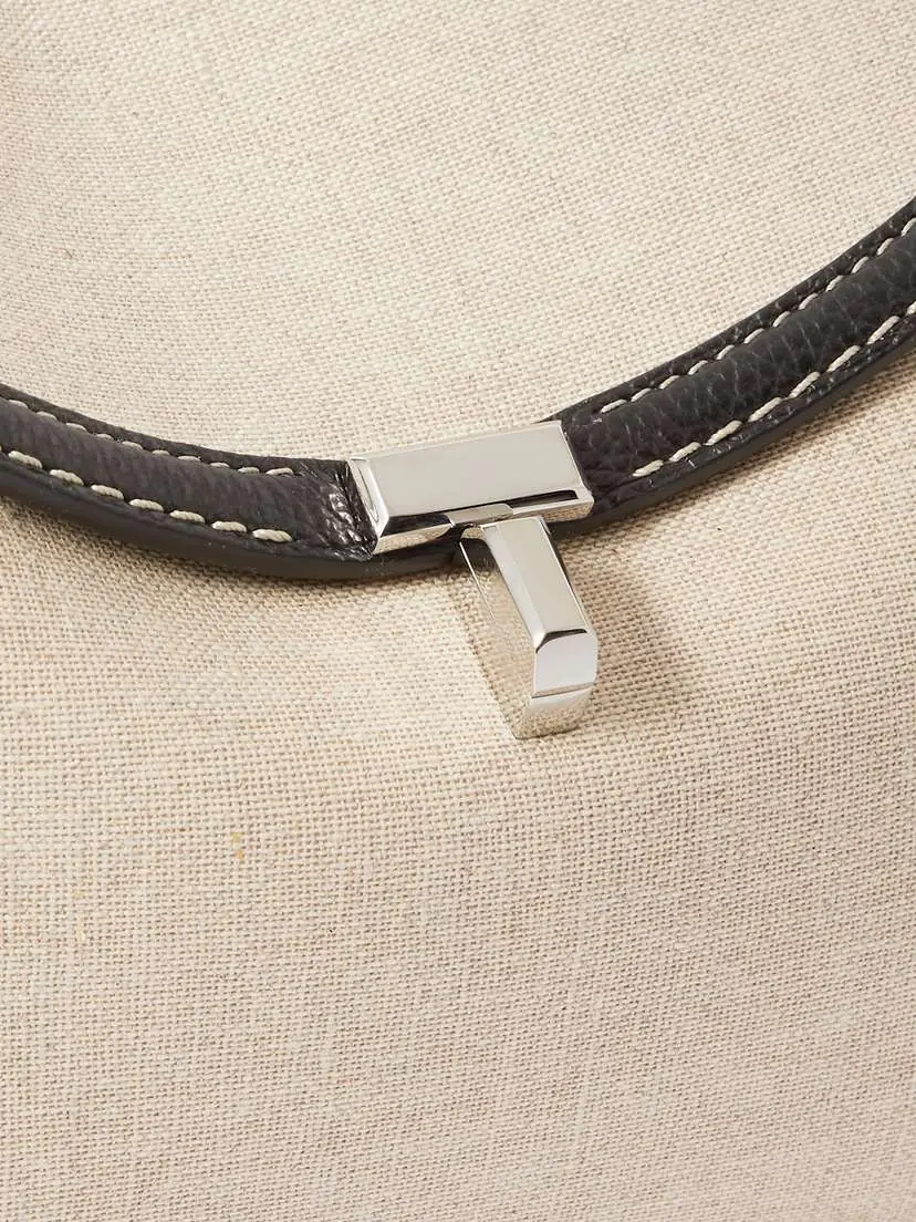 TOTEME T-lock Leather-trimmed Cotton-canvas Clutch | Thumbnail 4 TOTEME T-lock Leather-trimmed Cotton-canvas Clutch | Thumbnail 4