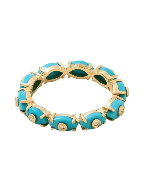 Eternity 14-karat Gold, Turquoise And Diamond Ring Eternity 14-karat Gold, Turquoise And Diamond Ring
