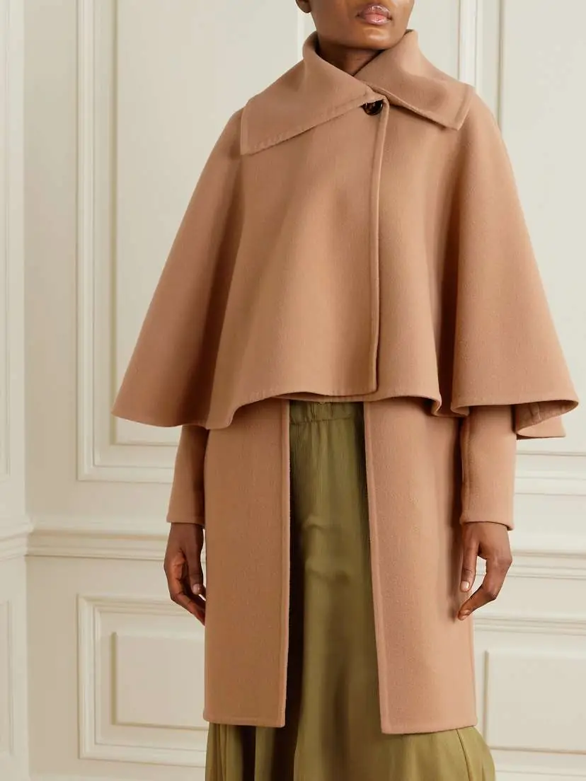 Chloé Cape-effect Layered Wool And Cashmere-blend Coat | Thumbnail 3 Chloé Cape-effect Layered Wool And Cashmere-blend Coat | Thumbnail 3