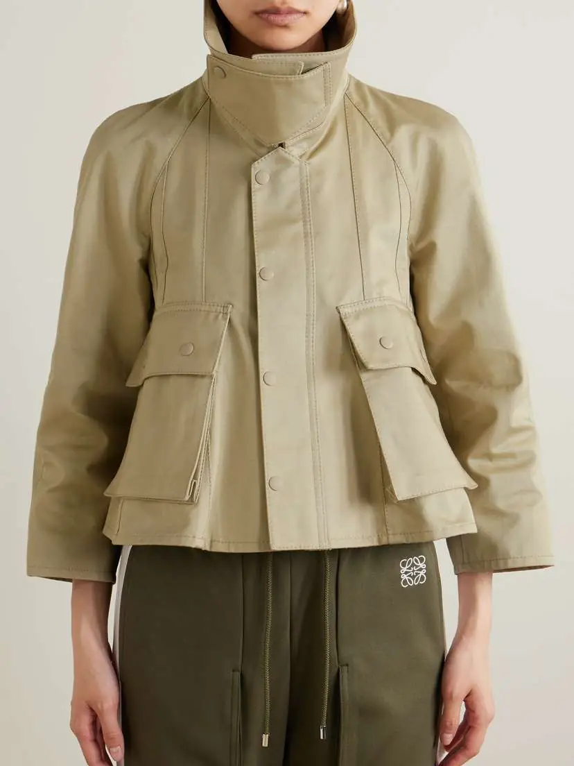 Loewe Trapeze Appliquéd Cropped Cotton-blend Gabardine Jacket | Thumbnail 3